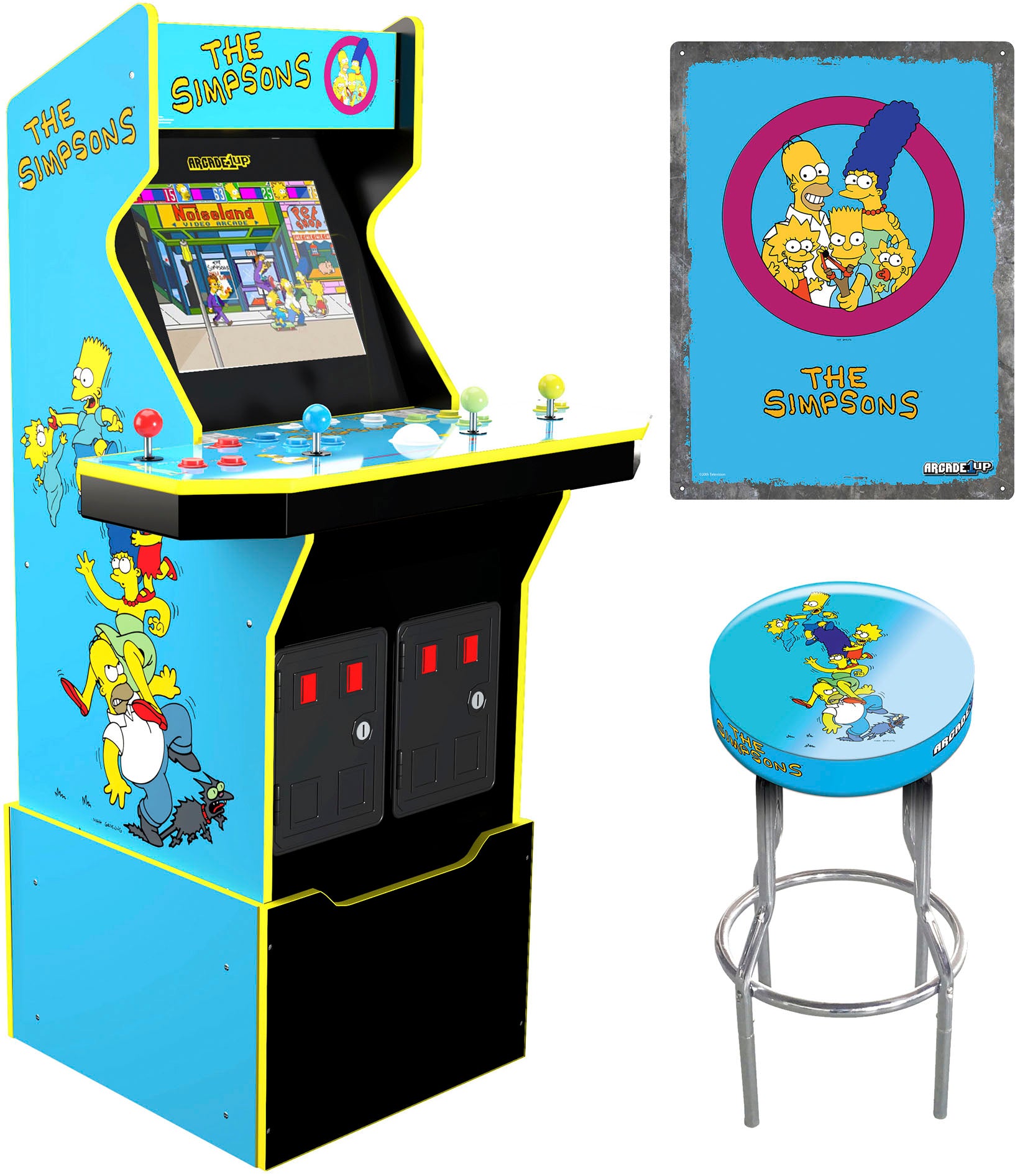 Arcade1Up - The Simpsons 30th Edition Sala Giochi con sgabello e scatola di latta - Multi