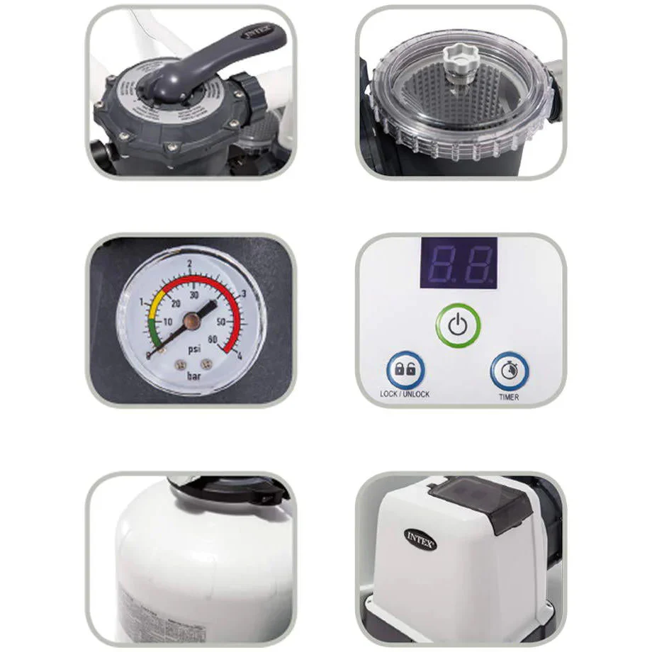 INTEX - Pompa Filtro a Sabbia Krystal Clear per piscine fuori terra 10500 litri/ora