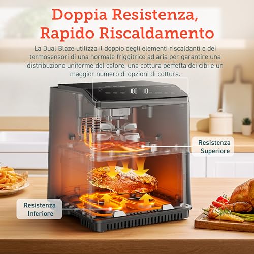 COSORI Friggitrice ad Aria, Air Fryer 6,4L (1,8Kg), Forno Elettrico, Doppia Resistenza, Connessione Wifi, 12 Funzioni Preimpostate, Libro&APP Ricette, 1700W, P583S ‎Grigio Scuro : Amazon.it: Casa e cucina