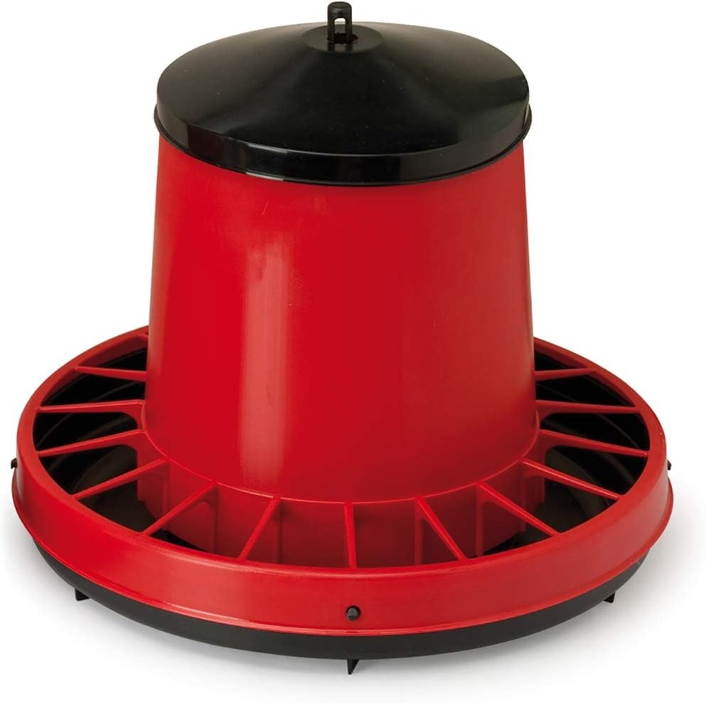 Contro Mangiatoia per polli Galline a tramoggia in plastica da 8 kg con griglia