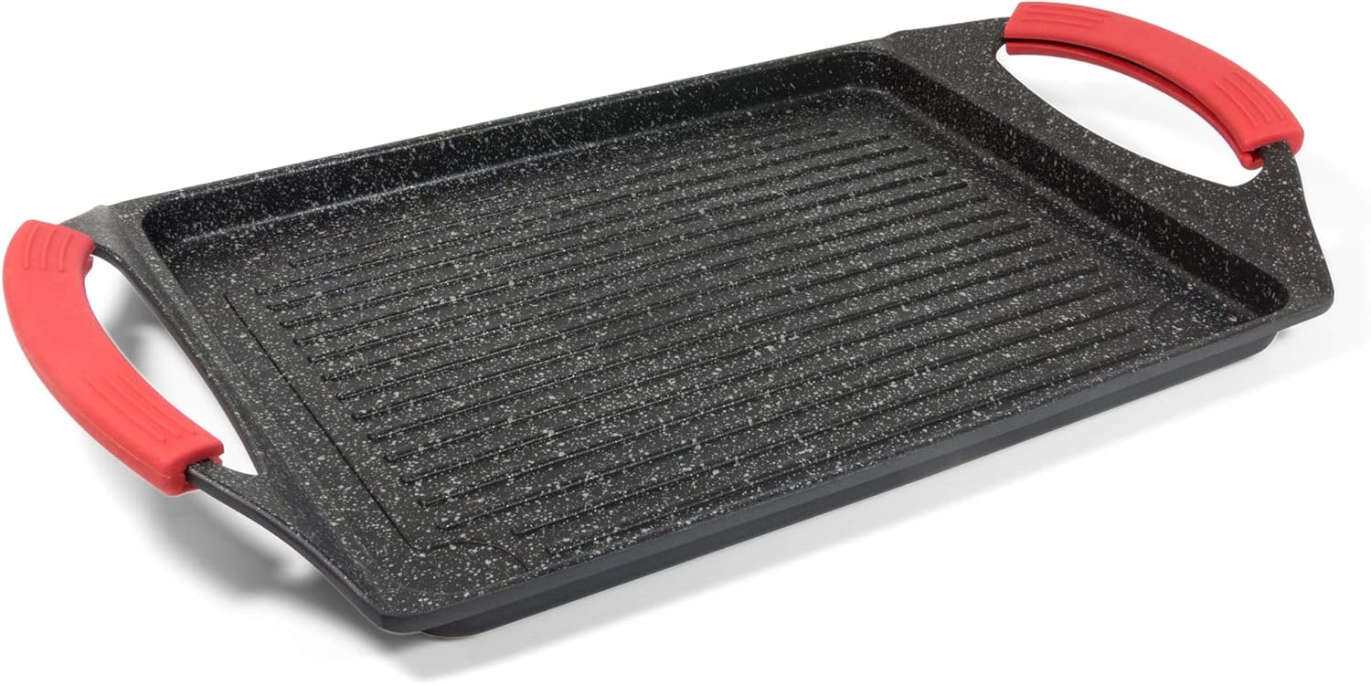 Moneta Rectangular Non-Stick Grill 45 x 27 cm Pro Grill Also for Induction