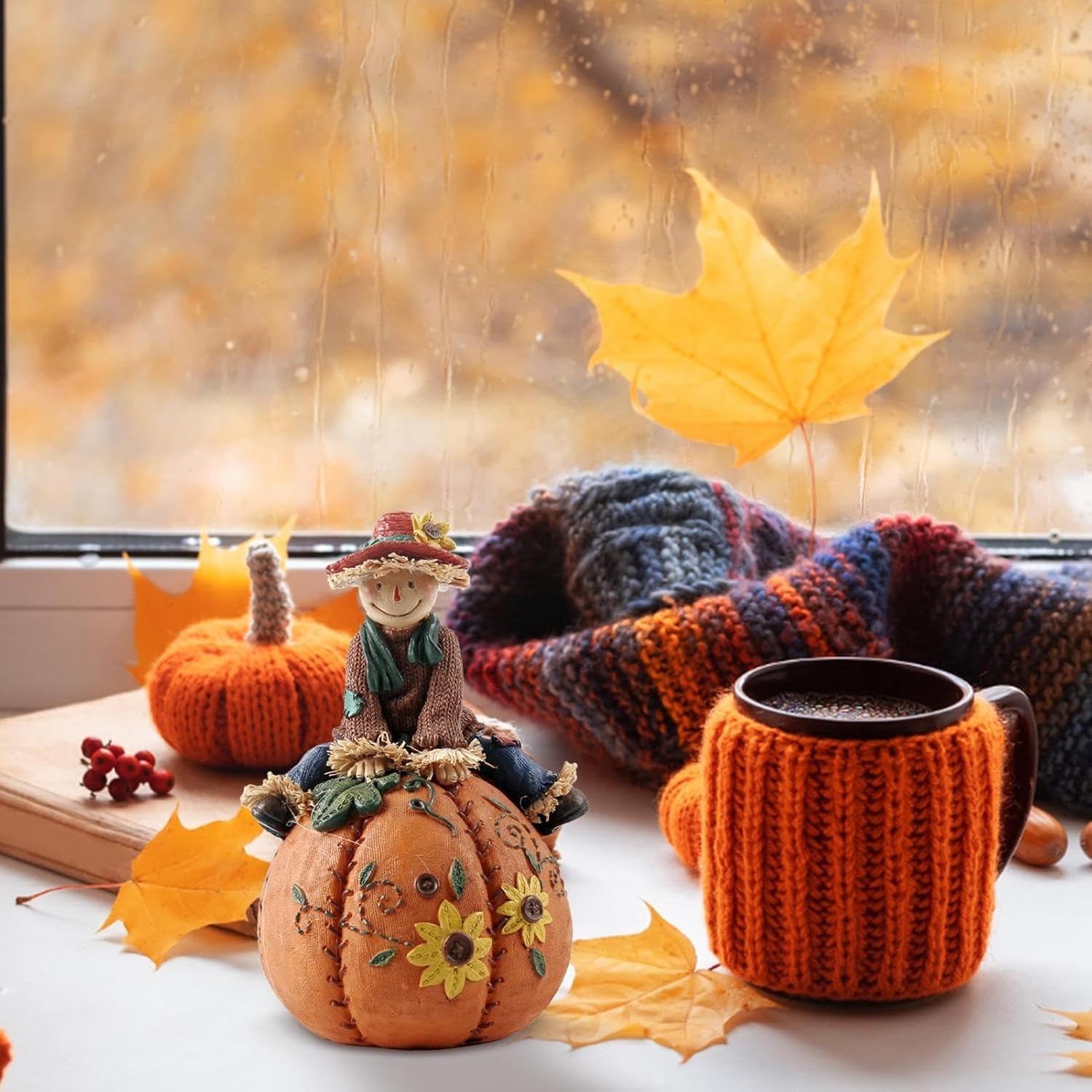 Nuyhgtr Fall Pumpkin Decor, Multipurpose Pumpkin Sculptures, Decorative Pumpkin Home, Unique Home Furnishing, Pumpkin Home Decoration, Ideal for Home Furnishing and Aesthetic Room Decoration