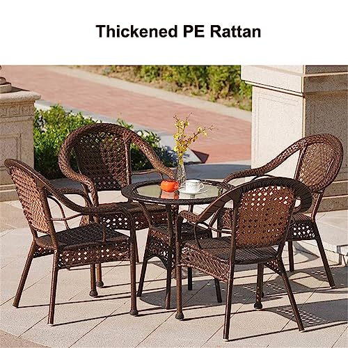 JHKZUDG Sedie Da Pranzo Per Patio Set Di 2,Bistro Rattan Chair,Sedie Per Vimini Impilabili in PE All'aperto,Sedie A Braccio Esterno A Secco Rapido : Amazon.it: Giardino e giardinaggio