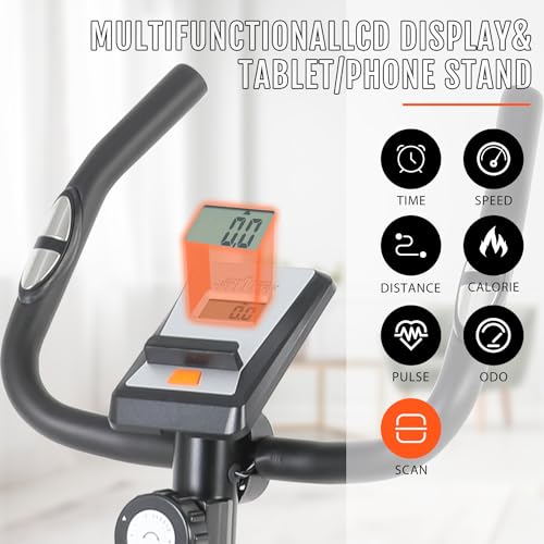 Novonova Cyclette da Casa Cyclette per Casa con Resistenza Magnetica, cyclette professionale 8 Livelli di Resistenza, con Schermo LCD, Cyclette da casa con Sedile Comodo e Grande, Max 110 kg : Sport e tempo libero