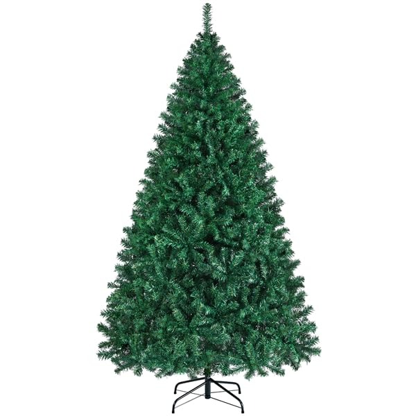 Yaheetech Albero di Natale 219 cm Artificiale Apertura Automatica Folto Realistico Supporto in Metallo Pieghevole Rami Decorazioni per Casa Negozio