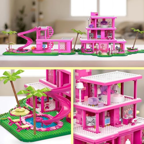 Barbie The Movie   MEGA   Casa dei Sogni, set da costruire di 1795 pezzi da collezione, include 4 mini bambole, mobili, cucina, piscina e accessori, giocattolo per bambini, 10  anni, HPH26 : Amazon.it: Giochi e giocattoli