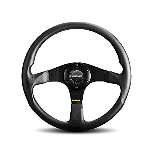 Momo TUN32BK0B sterzo nero, 320 mm, volante in pelle : Auto e Moto