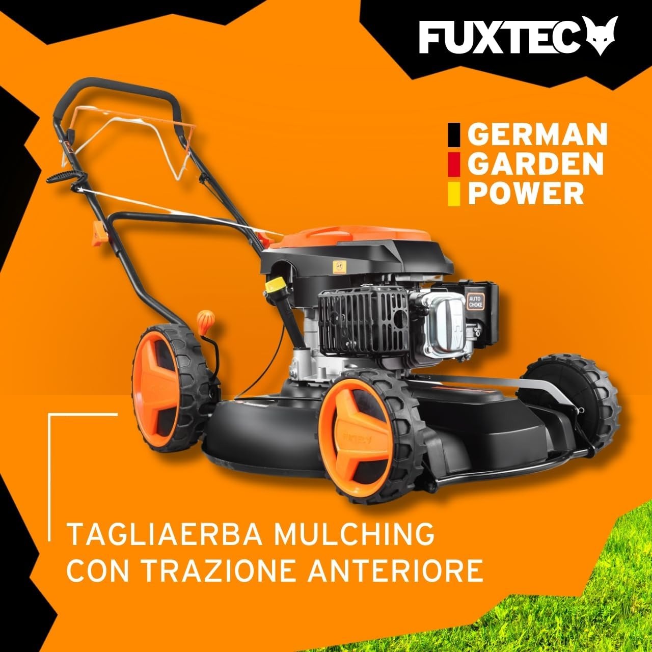 Tagliaerba a scoppio professionale semovente trazione anteriore, mulching, taglio 51cm Fuxtec RM51SA96 motore a benzina 196cc