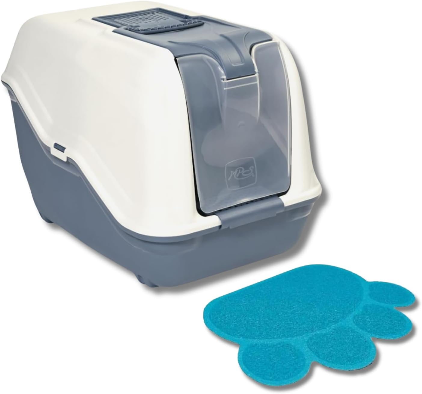 Pet's Market Toilette Gatti Lettiera Netta Cassetta Igienica Chiusa Accessoriata con Maniglia e Paletta filtro anti odore ai carboni attivi 54X39X40H Colori Assortiti