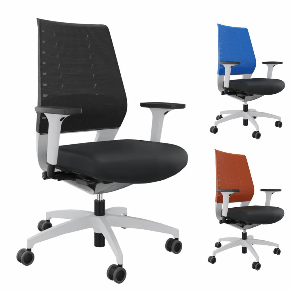 Sedia da ufficio ergonomica Dauphin X-CODE XC 5380 - BIANCO - schienale colorato