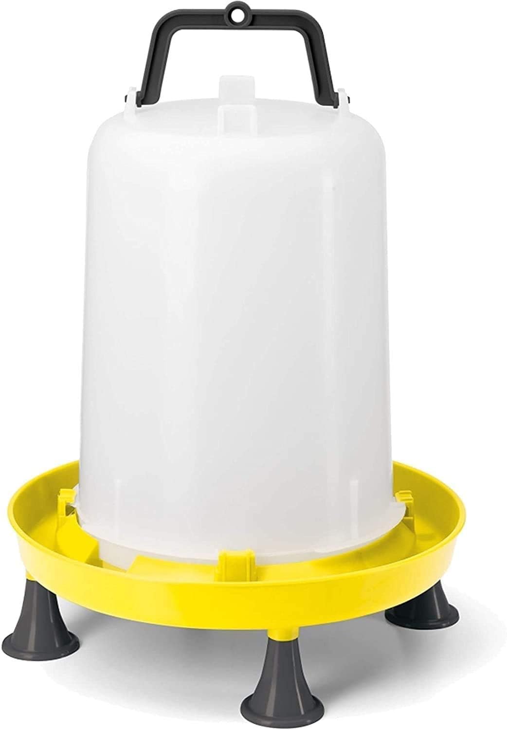 Zootec Abbeveratoio a sifone in plastica con Manico e Piedini. capacità 15 Litri. Ideale per Galline, Pulcini, Anatre e avicoli Simili. Predisposto per Essere appesa nel pollaio.