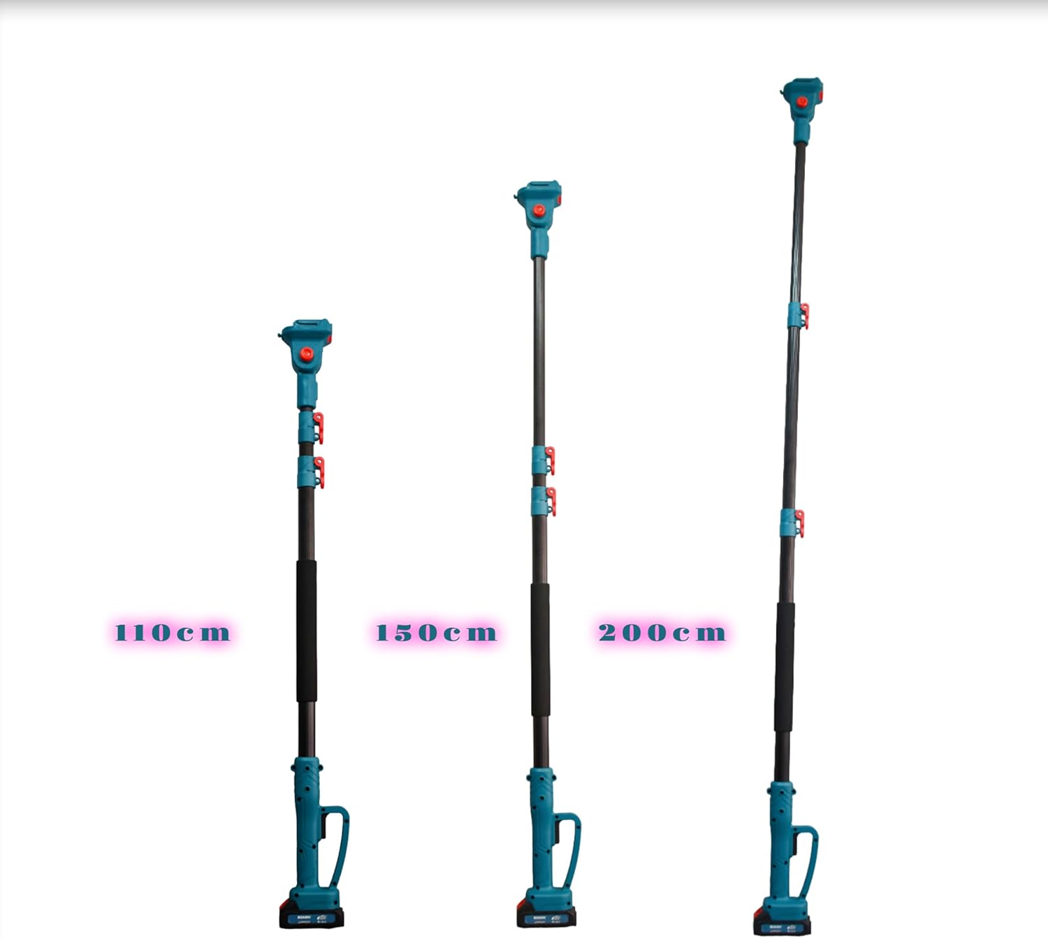 Telescopic Electric Pruning Shears with 2 Rechargeable Batteries 26 V, 30 mm Blade, Including Chainsaw with 6 Inch Blade, Shears and Chainsaw Kit with Telescopic Rod Professional for Gardening