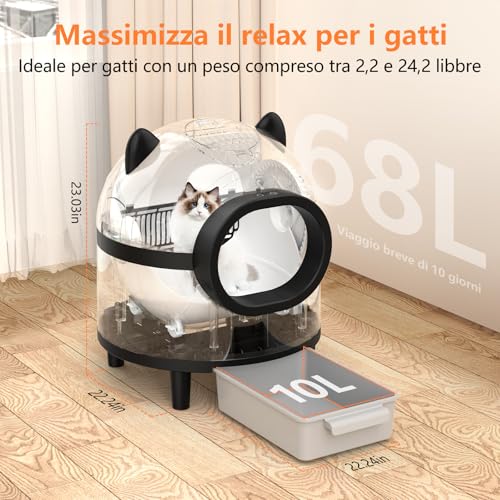 Lettiera Gatto Autopulente, Lettiera Gatto Autopulente 68L, Antiodore, Monitor di Salute Intelligente Controllo APP per Più Gatti : Amazon.it: Prodotti per animali domestici