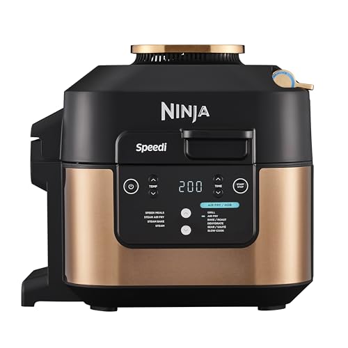 Ninja Speedi Pentola Elettrica Rapida 10 in 1, Friggitrice ad Aria, 5,7 l, Pasti per 4 in 15 Minuti, Frittura ad Aria e Cottura al Vapore, Nero/Rame, ON400EUCP : Amazon.it: Casa e cucina