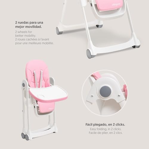 Seggiolone in alluminio per bambini, rosa : Prima infanzia