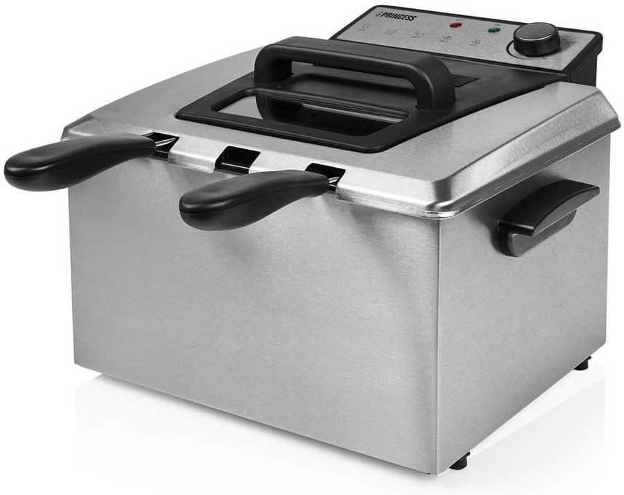 Princess Friggitrice Elettrica ad Olio, 3270 Watt, 5 Litri, Metallo Smaltato e Acciaio Inox,185000