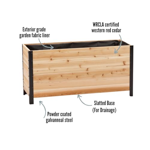 EARTH ELEVATED Letto da giardino rialzato in 100% legno di cedro canadese per giardinaggio, vaso per coltivare erbe, fiori e verdure a casa, per interni ed esterni, patio, balcone, terrazza, 45,7 x : Amazon.it: Giardino e giardinaggio