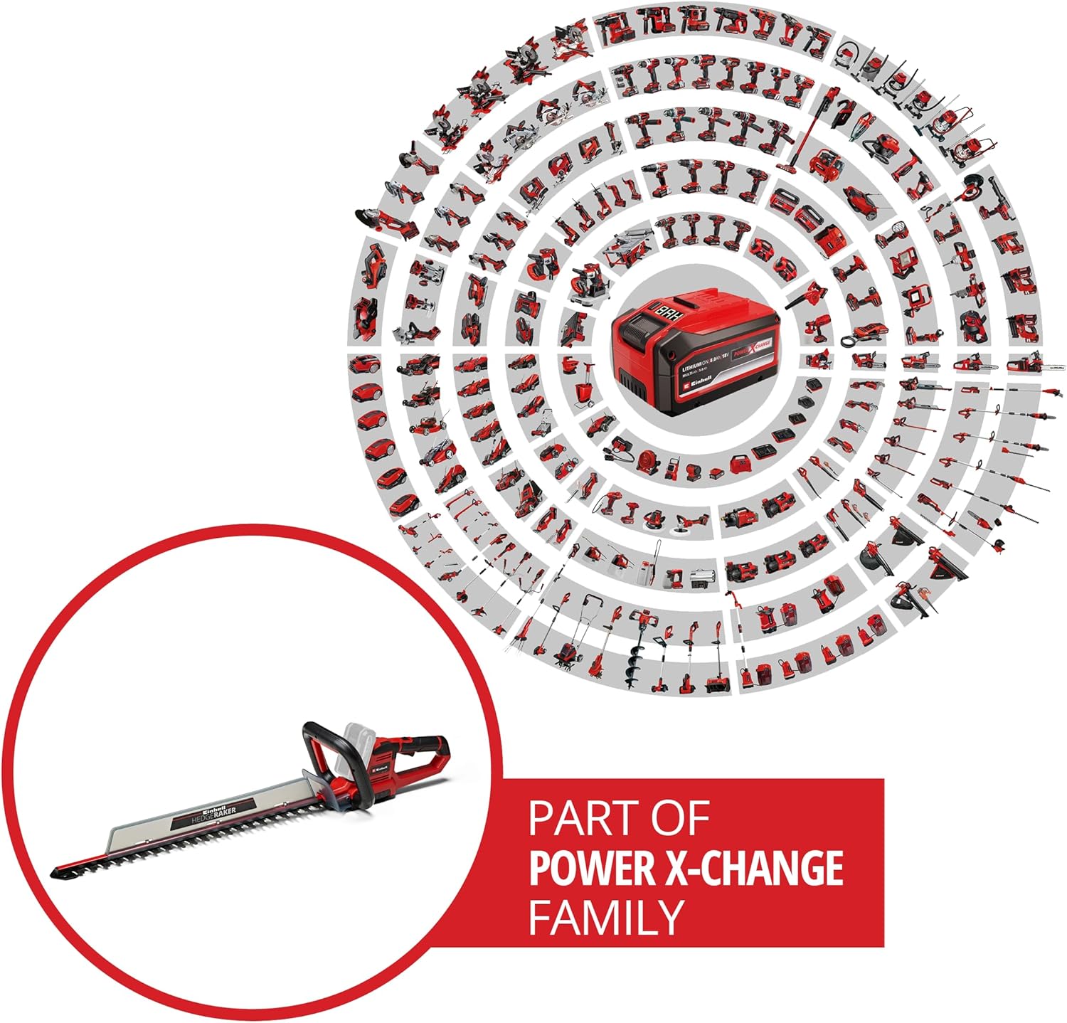 Einhell GE-CH 18/60 Li - SoloTagliasiepi a batteria Power X-Change (18V, lungh. lama 670 mm, lungh. taglio 600 mm, distanza denti 22 mm, senza batteria e caricabatteria)