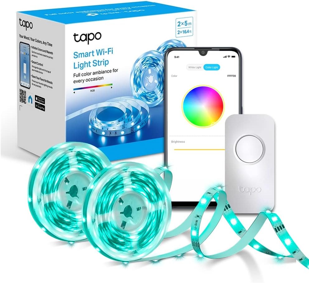 Tapo L900 Smart Wi-Fi Striscia LED, Controllo Vocale Compatibile con Alexa e Google Assistant, 2 Confezioni L900-5 con 1 Alimentatore, Sync-to-Music, Accorciabile e Controllo dall'APP
