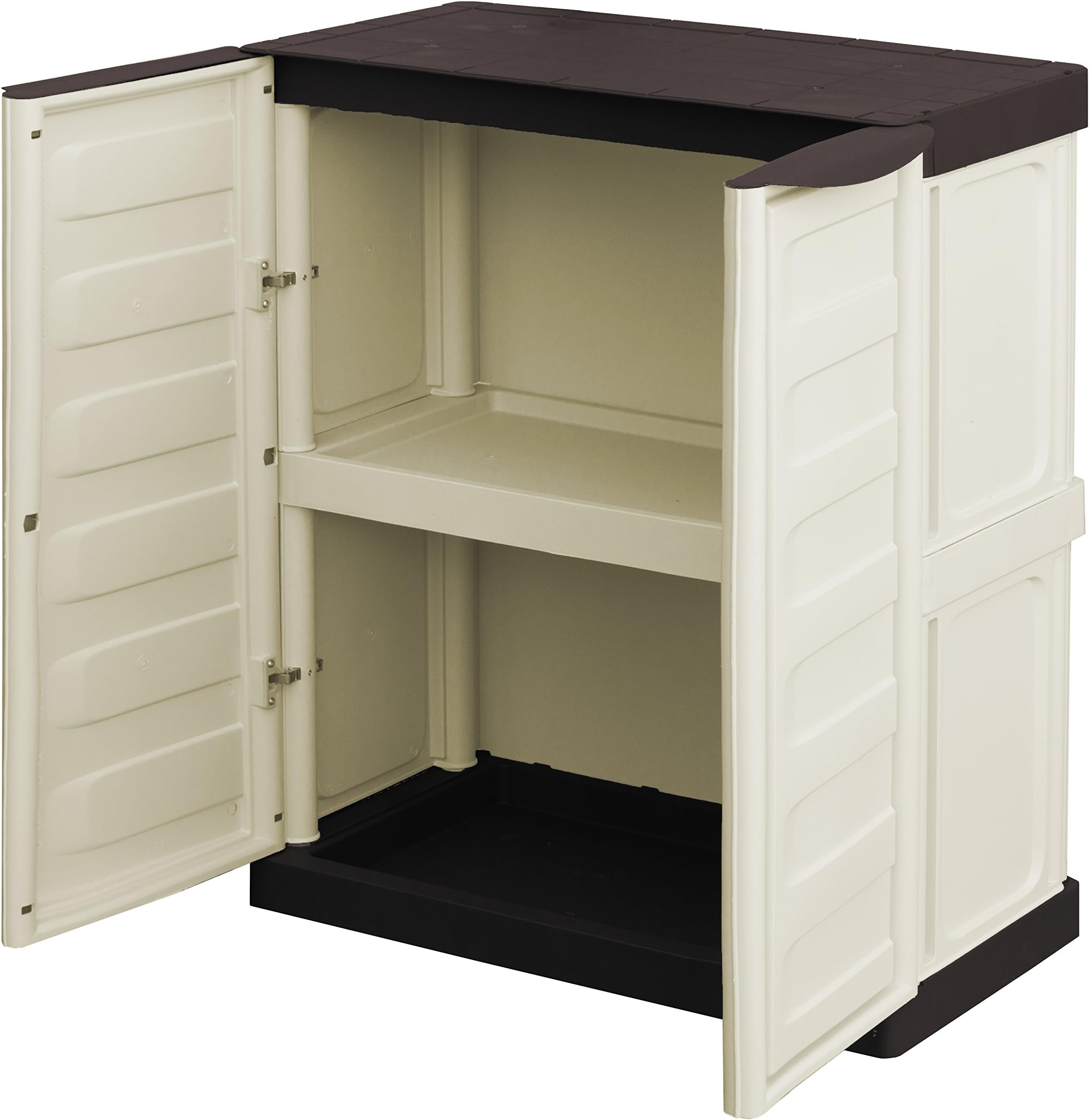 Art Plast Armadio basso da esterno in plastica, robusto, tortora/ecrú