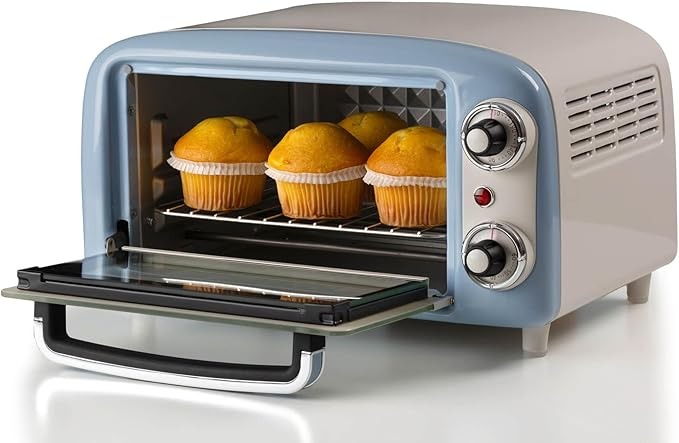 Ariete 3919 Forno Elettrico Vintage, 800W, Capacità 10L, Doppio vetro, Retrò, Verde