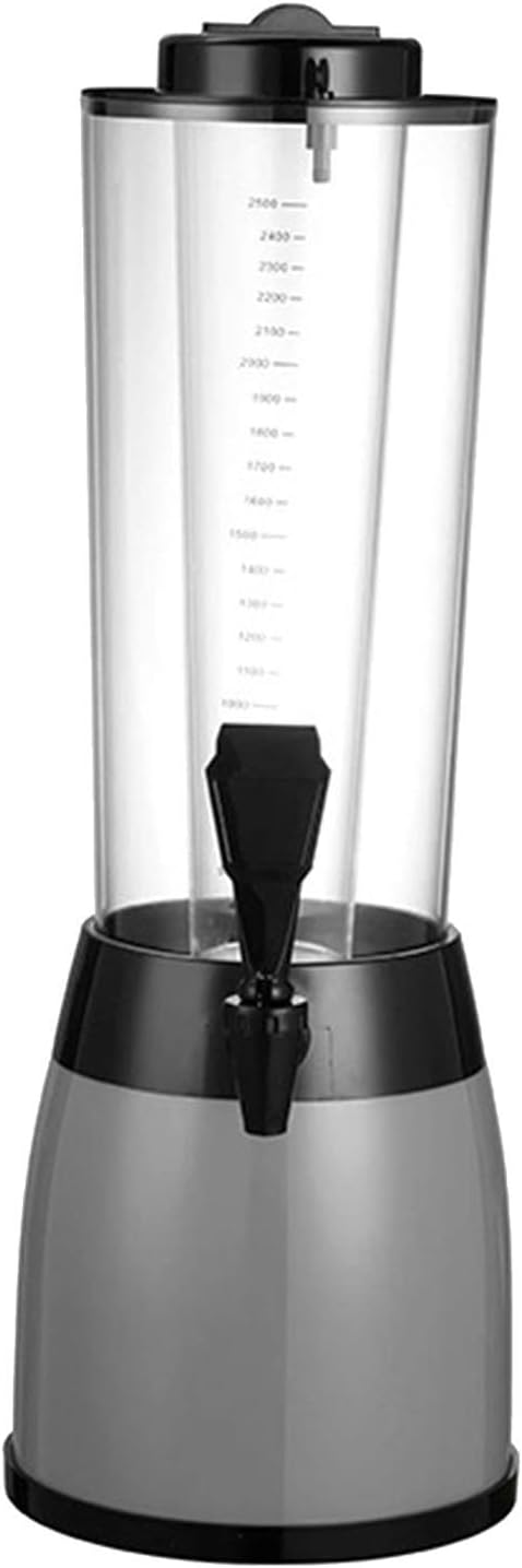 LOVIVER 2.5 Litre Multi-purpose Portable Beer Dispenser with Ice Tube Table Beer Dispenser for Home Outdoor Parties Gameday, Argent