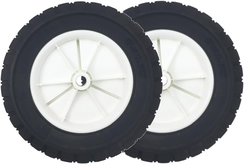 Zweipappel 2 x 200mm Diameter Replacement Rubber Wheels for Lawnmower, Air Compressor, Tractor, Replacement for Lawnmower, 12.7mm Bore Diameter (2, 200mm)