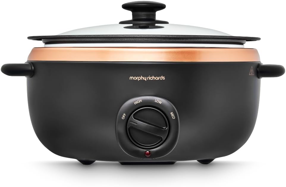 Morphy Richards 460016EE Sear & Stew 460016EE Steaming Pot, 3.5 L, Rose Gold, Glass