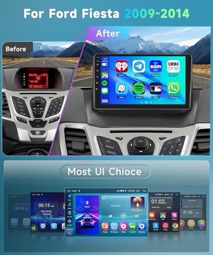 【2 64G】9'' Autoradio 2 Din Per Ford Fiesta 2009 2014 Con Carplay Android Auto senza fili Mirror link,Android 13 Auto Radio Con Schermo HiFi Bluetooth RDS/FM AHD Back up Camera CANBUS : Amazon.it: Elettronica