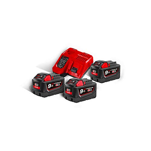 Milwaukee M18 NRG 902 18V Li Ion accu starterset (2x 9.0Ah)   lader : Amazon.it: Fai da te
