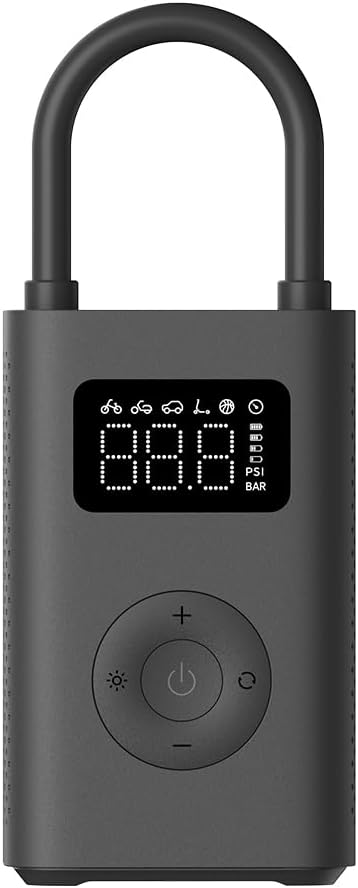 Xiaomi Portable Electric Air Compressor 2, Portable Air Compressor, Up to 150 PSI, Integrated LED Light, Type-C Port, 6 Inflation Modes, New Air Valve Adapter, Compact, Black