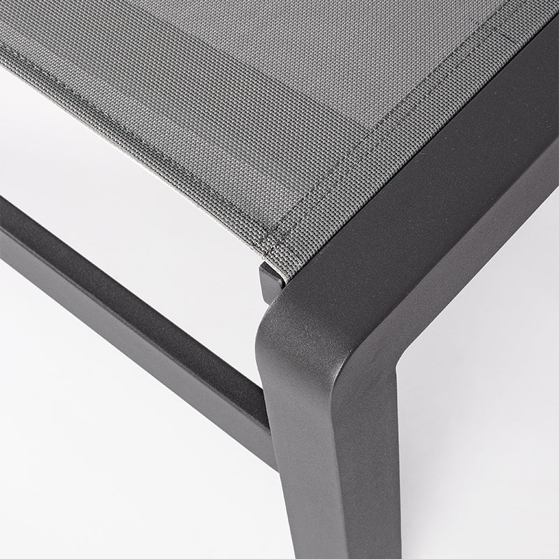 Andrea Bizzotto Lettino Sdraio Prendisole Konnor con ruote Impilabile Antracite 195x78 cm