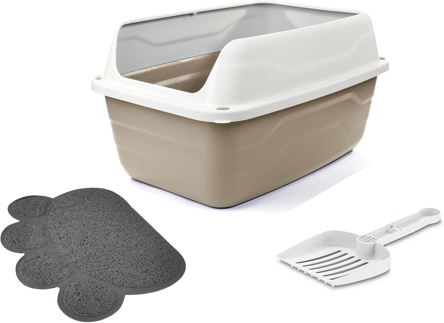 LETTIERA GATTO GRANDE colore casuale 【Con Paletta e Tappetino 】56X40X30CM BORDI MOLTO ALTO NO SPORCO