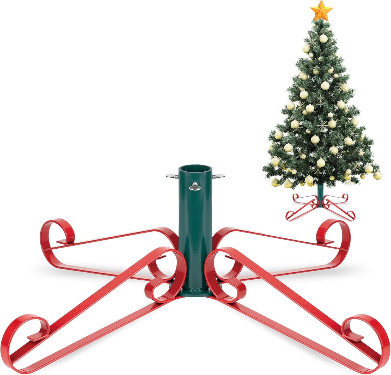 Base per Albero di Natale: Supporto Base Piede Albero Natale Regolabile Piedistallo Alzata Albero di Natale Finto Christmas Tree Stand Artificial- Fino a 250 cm Diametro 1.8-3.5 cm Grace Verde
