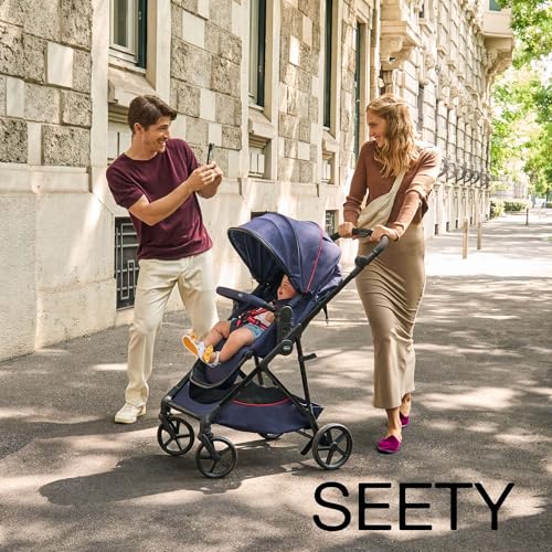 Chicco Passeggino Seety, Passeggino Leggero e Compatto Da 0 Mesi a 4 Anni, Portata Max 22kg, Passeggino Pieghevole, Schienale Reclinable, Chiusura Automatica in 1 Gesto, Capotte Parasole e Parapioggia : Prima infanzia