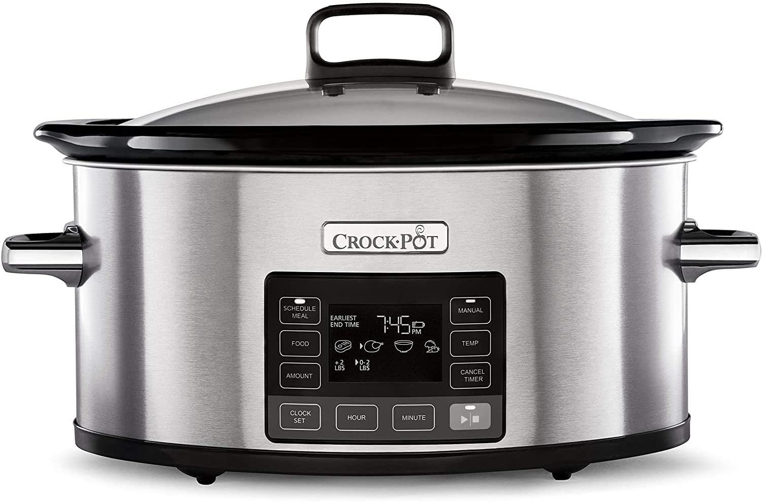 Crockpot TimeSelect Digitaler Slow Cooker | programmierbares digitales Display | 5,6 L (7+ persone) | Fattore di calore | Energy effizient | Edelstahl [CSC066]