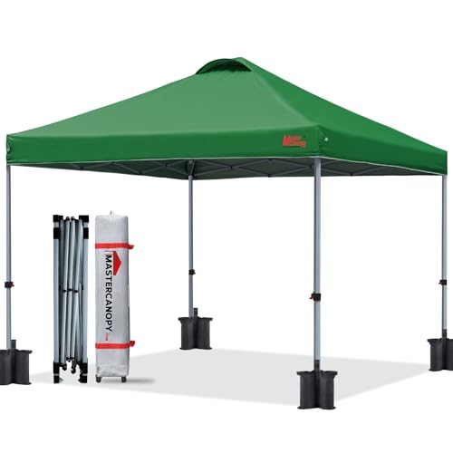 MASTERCANOPY Gazebo compatto pop up gazebo tenda tendone tenda portatile pieghevole istantaneo migliore circolazione dell'aria baldacchino con borsa con ruote, x4 sacchi di sabbia a baldacchino, x4 : Amazon.it: Giardino e giardinaggio