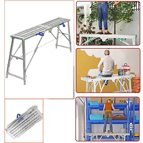 YUIIWKIUFWZ Torre di ponteggio Pieghevole Portatile Multiuso con Struttura in Acciaio zincato, capacità di carico di 880 libbre, Piattaforma di Lavoro di Altezza 140 cm, Scala, Sgabello, banco : Amazon.it: Fai da te