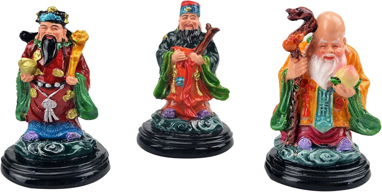 Feng Shui painting Fuk Sau/Fengshui tre Gods W free Mxsabrina Red string Bracelet D1035