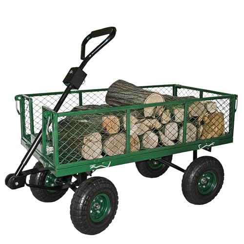 Backyard Expressions   Carrello da giardino pieghevole in acciaio a rete con lati rimovibili e 4 ruote da 25,4 cm (verde) : Amazon.it: Giardino e giardinaggio