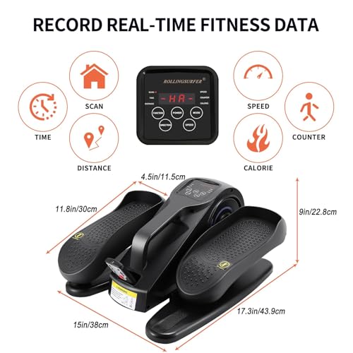 Rollingsurfer Sotto Scrivania Ellittica Macchina, Regolabile Velocità Ellittica Trainer con Telecomando, Pedaliera da Seduti, Stepper Ellittico Portatile Compatto per Adolescenti, Anziani e Adulti : Amazon.it: Sport e tempo libero