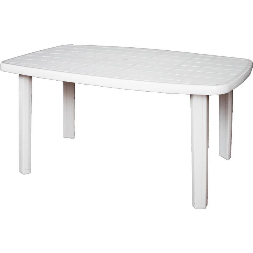 Tavolo da giardino rettangolare in resina bianco Sorrento - 140x80cm