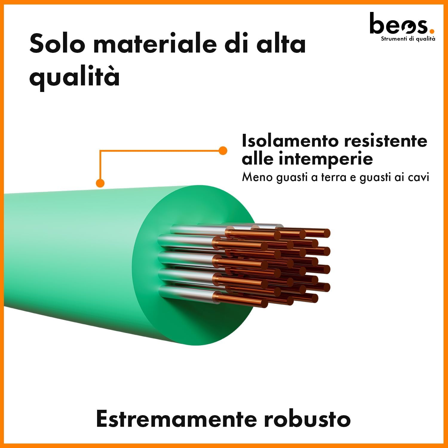 BEOS庐 PREMIUM Robotic Lawn Mower Edge Cable - Universal Compatibility - Quality Copper Edge Wire - Cable for Worx, Gardena, Husqvarna, Bosch and Many More Robotic Lawnmowers - 100m