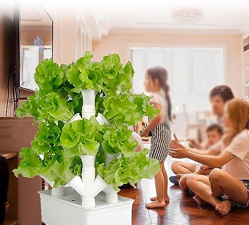 YZJL Torre idroponica Verticale per Piante vegetali, Sistema di Coltivazione acquaponica con Tubi in PVC con vasi da 16/24/32, coltivatore di Frutta e Verdura in Foglia(Size:2columns) : Amazon.it: Giardino e giardinaggio