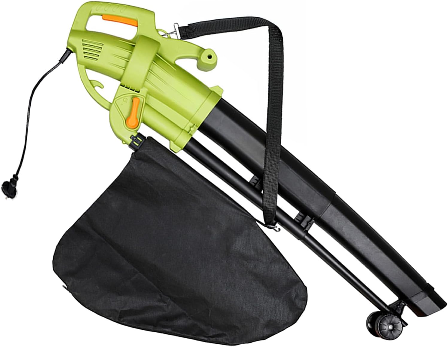 3 in 1 Electric Garden Blower Vacuum Cleaner Shredder Leaf Blower 3000 W 270 km/h with 45 L Collection Bag Wheels and Shoulder Strap Garden Maintenance Outdoor Spaces Yard