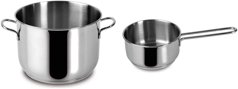 Lagostina Every Pot Diameter 22 cm in 18/10 Stainless Steel with Lagoseal Plus Base, Satin Exterior and Wide Handles, Suitable for All Heat Sources, Including Induction