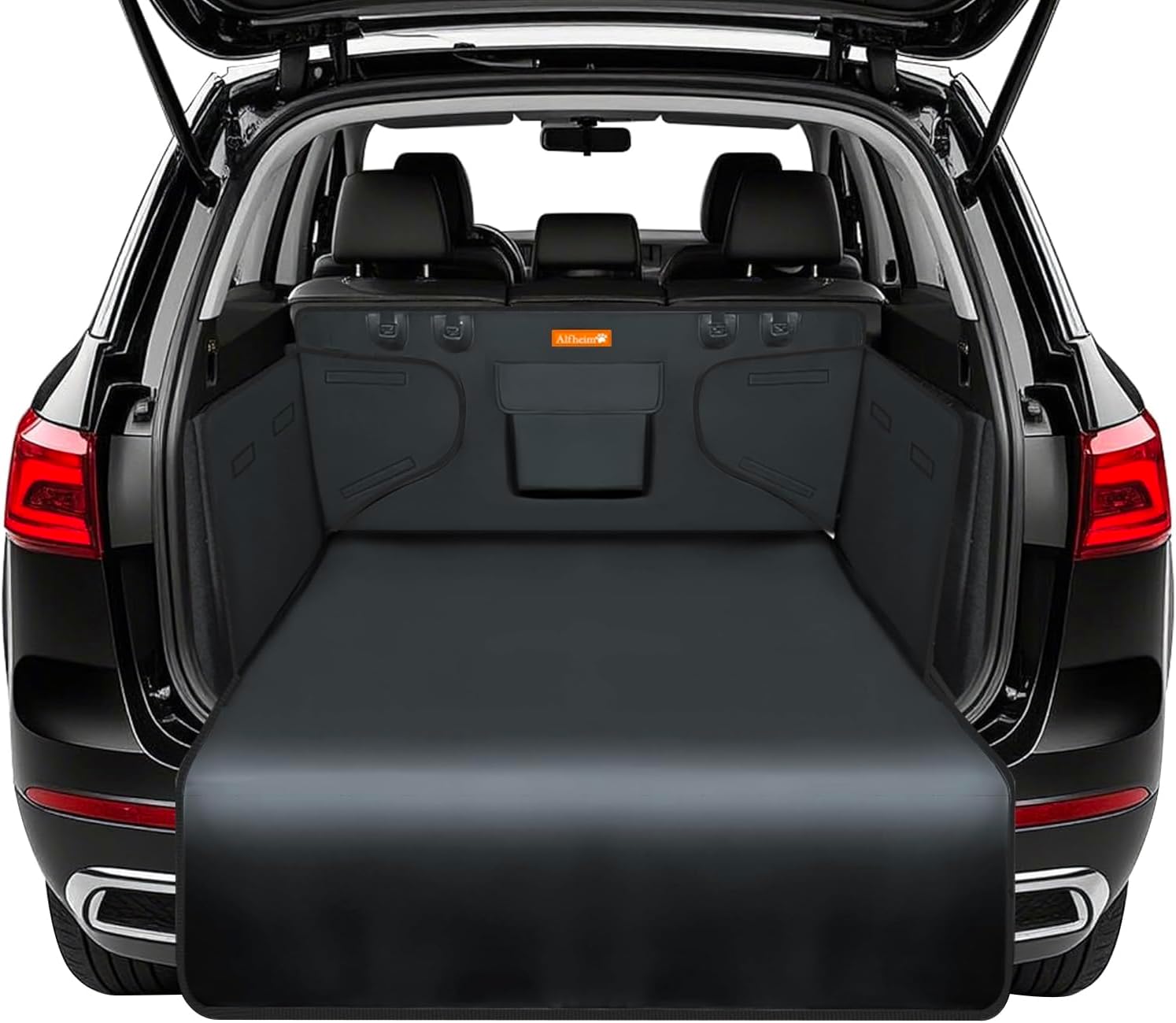 Alfheim Telo Auto per Cani Protezione Bagagliaio Copertura - Universale Protezione della fodera - Coprisedile posteriore antiscivolo impermeabile - lavabile durevole per autoveicolo SUV (Nero)