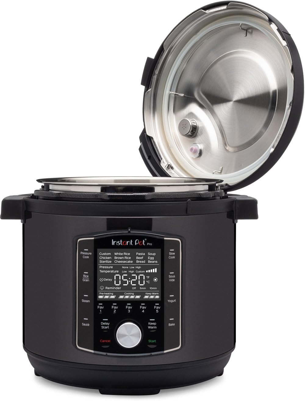 Instant Pot Pro 60 Multicooker elettrico 10 in 1 1200 W 5,7 L - Pentola a pressione, a cottura lenta, cuociriso, vaporiera, padella per saltare, sterilizzatore, yogurtiera, acciaio inossidabile nero