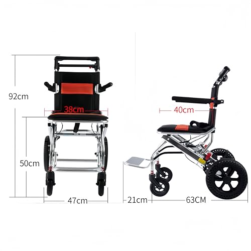 ByteTecpeak Sedia a Rotelle Pieghevole in Alluminio Ultra Leggera, Ideale per Viaggi e Trasporti, Con Poggiapiedi e Design Compatto : Amazon.it: Salute e cura della persona