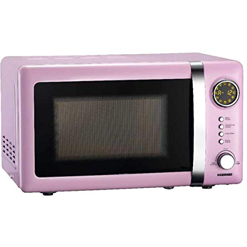 Melissa 16330112 Classico Microonde • Forno a microonde • Design retrò • Alloggiamento in metallo • Capacità di cottura 20 litri • 700 Watt di potenza • Timer • 5 livelli di potenza, rosa : Casa e cucina